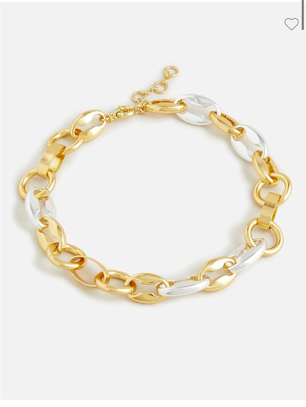 J. Crew Two-Tone Gold and Silver Link Necklace